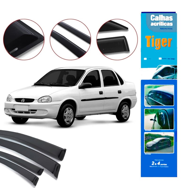 calha de chuva automotiva corsa classic 2003 a 2016 4 portas novo design gm8703 tiger