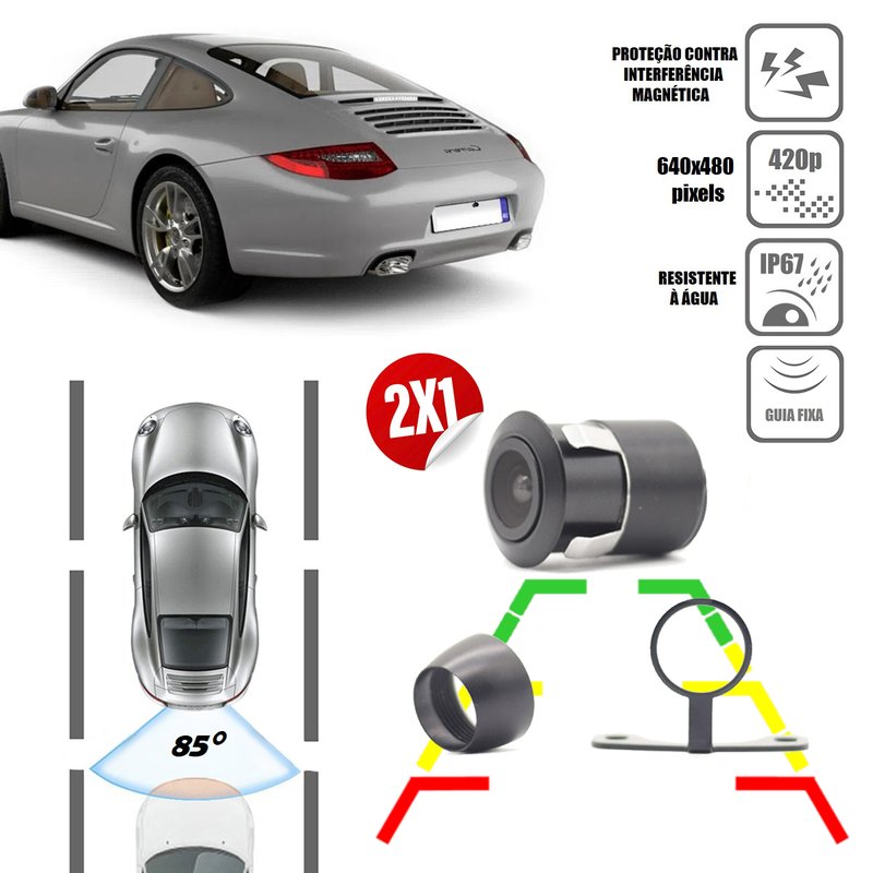 26011 camera de re automotiva universal flex 2x1 code
