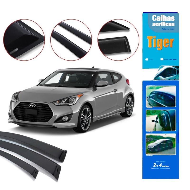 calha de chuva automotiva veloster 2011 3 portas h7483 tiger