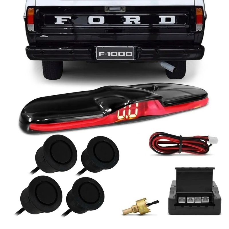 sensor estacionamento emborrachado preto fosco kx3