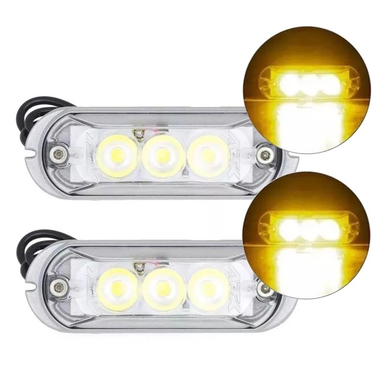 farol strobo slim linha pro ajk sound ambar