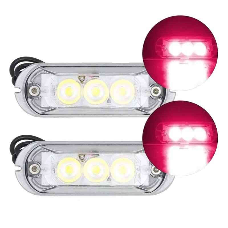 farol strobo slim linha pro ajk sound vermelho