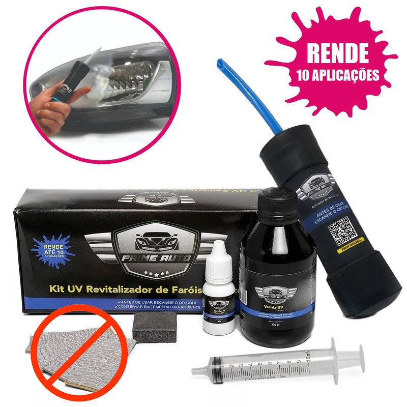kit vapor polimero revitalizador farol e lanterna sem lixas profissional