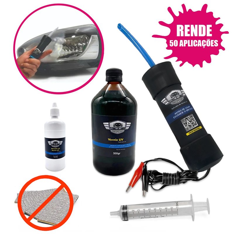 kit vapor revitalizador farol e lanterna sem lixas profissional