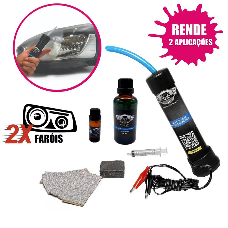 kit vapor polimero revitalizador de farol com lixas hobby 2 aplicacoes