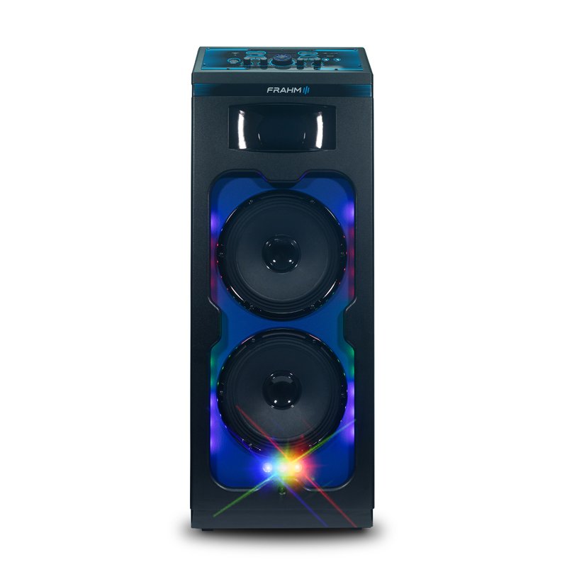 caixa de som bluetooth torre effect 1200 maquina de fumaca frahm