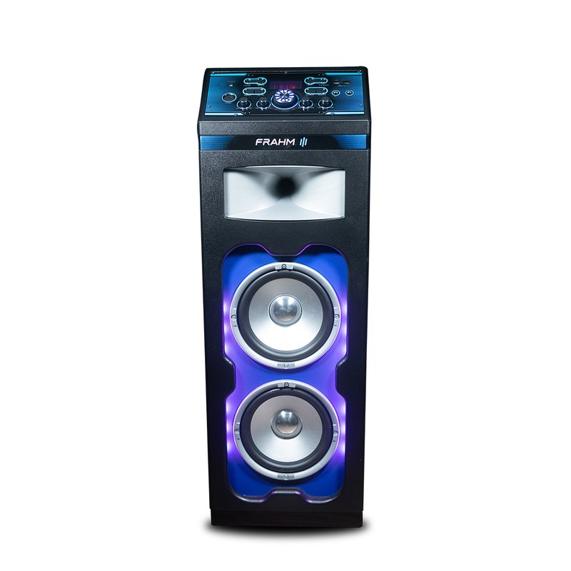 caixa de som bluetooth torre effect battery bateria frahm