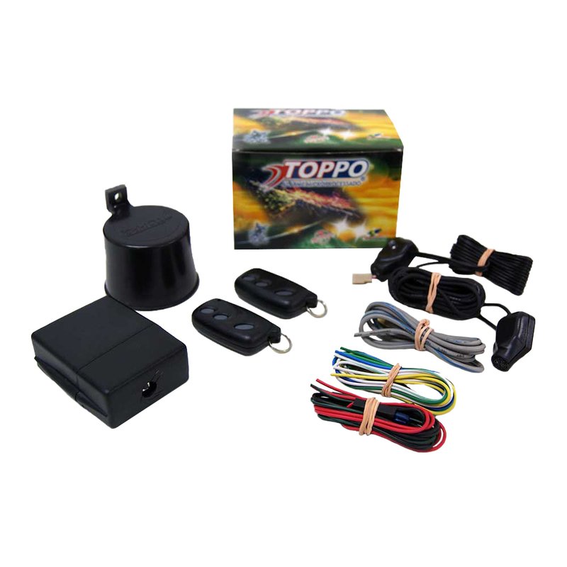 alarme automotivo universal anti assalto com 2 controles remotos p15 toppo