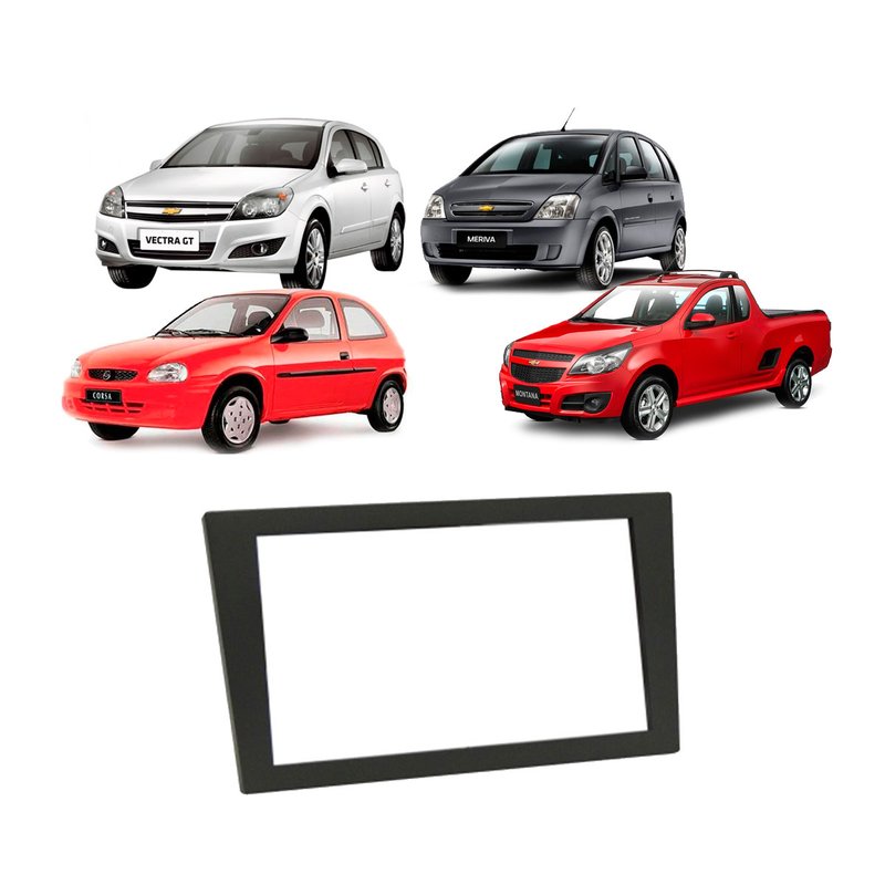 moldura 2 din painel gm vectra montana meriva 7146p ludovico grafite