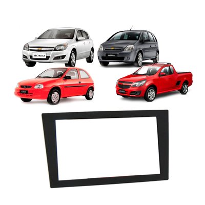 moldura 2 din para painel do gm vectra gt meriva corsa montana fiamon preto 2350