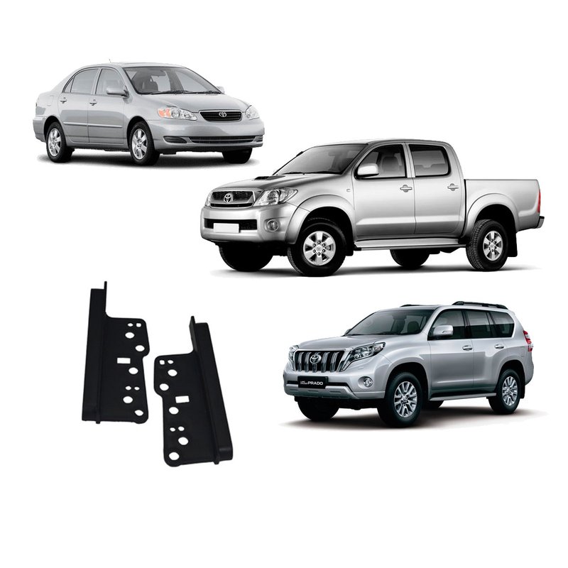 moldura 2 din corolla 2003 2007 hillux 2005 2011 prado todos preta 3194 fiamon