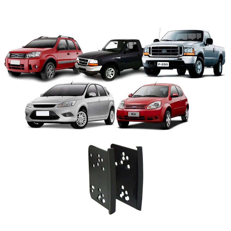 moldura 2 din 7 para ford focus ka ecosport ranger f250 fiamon preto
