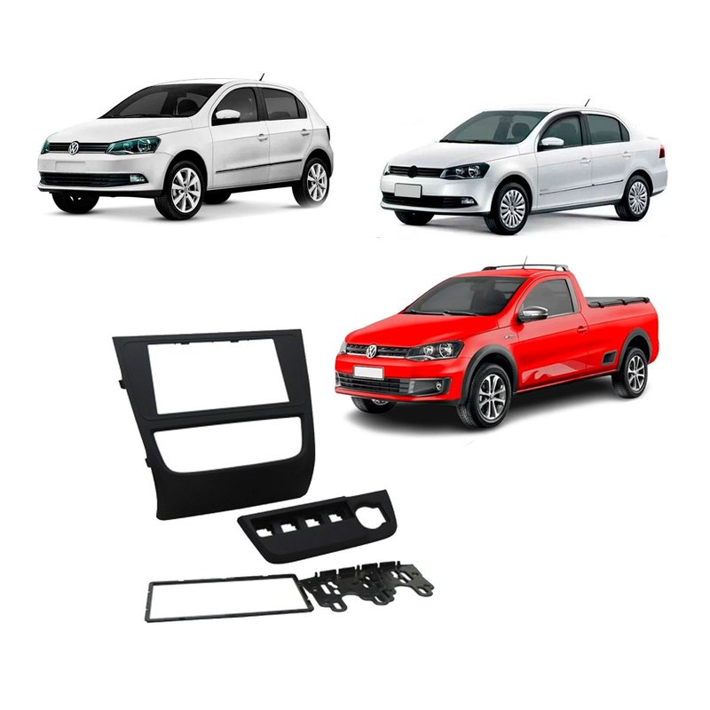 moldura 2 din gol g6 voyage saveiro fiamon 2371 preto