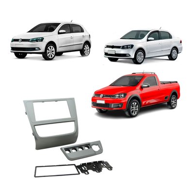 moldura 2 din gol g6 voyage saveiro fiamon 2435 prata