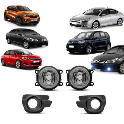 kit farol de milha kwid c5 picasso c4 hatch pallas vtr botao universal moldura preta shocklight