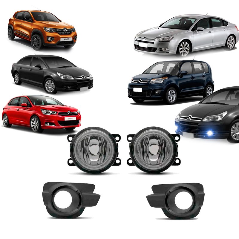 kit farol de milha kwid c5 picasso c4 hatch pallas vtr botao universal moldura preta shocklight