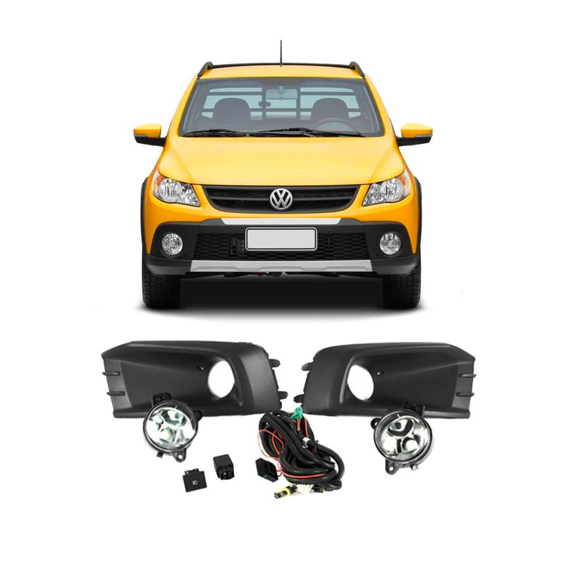 kit farol de milha vw saveiro g6 trend tropper 2013 em diante com grade