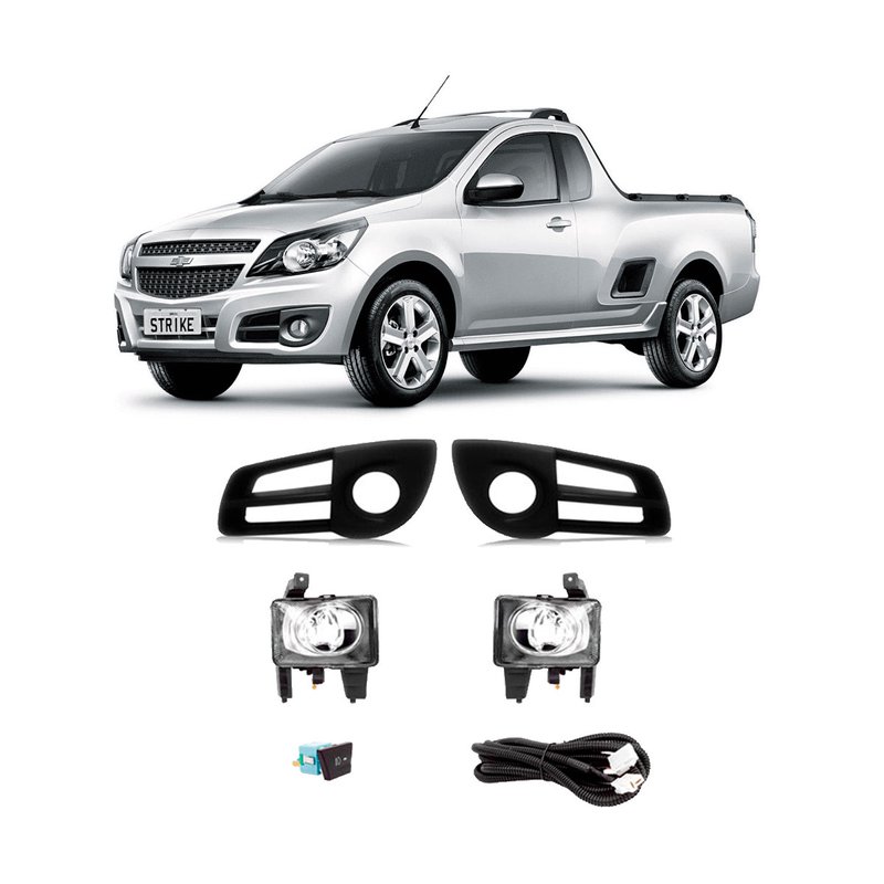 kit farol de milha chevrolet gm montana 2011 2012 2013 2014 2015 2016 botao original