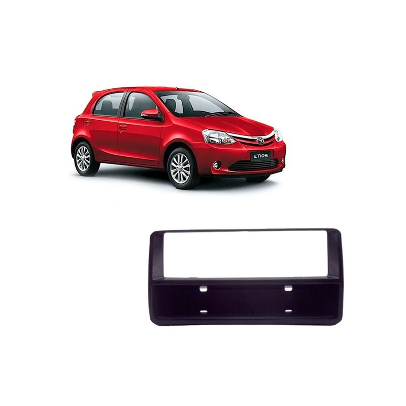 moldura 1 din toyota etios 2015 emborrachado preta ap681 autoplast preto
