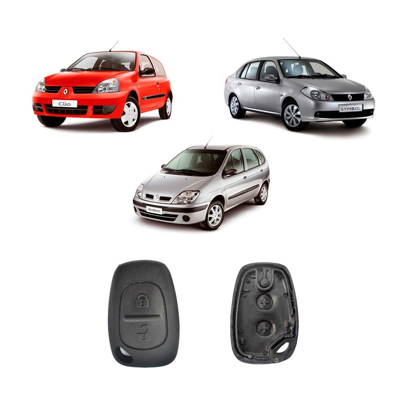 capa carcaca frontal chave renault clio symbol scenic 2 botoes rn101 wr