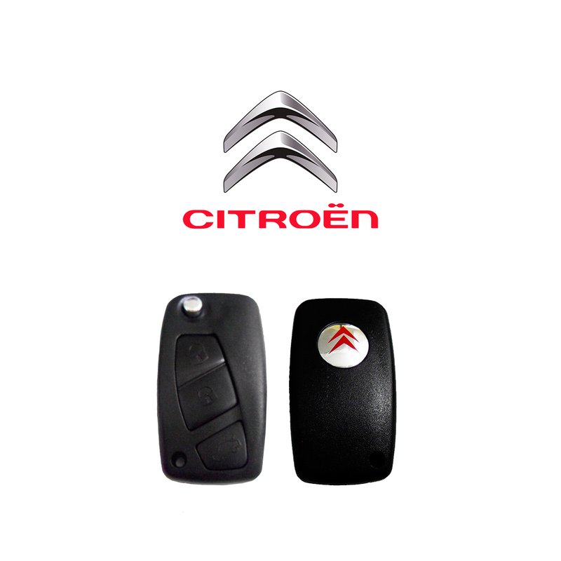 carcaca chave canivete citroen preta para reposicao