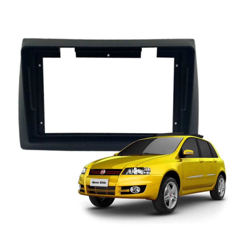moldura painel 9 polegadas fiat stilo 2010 fiamon 2810 preto