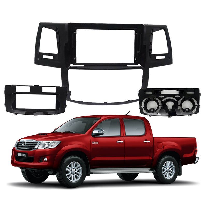 moldura 9 pol toyota hilux 2006 a 2011 ar digital analogico 5910 fiamon