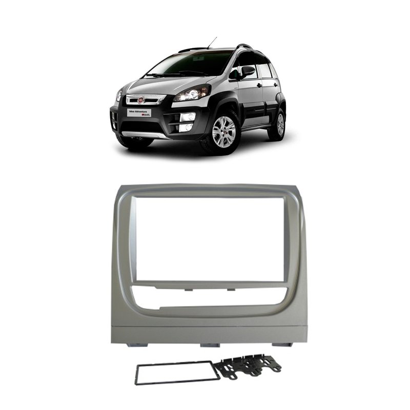 moldura 2 din fiat idea idea adventure 2013 a 2018 fiamon prata
