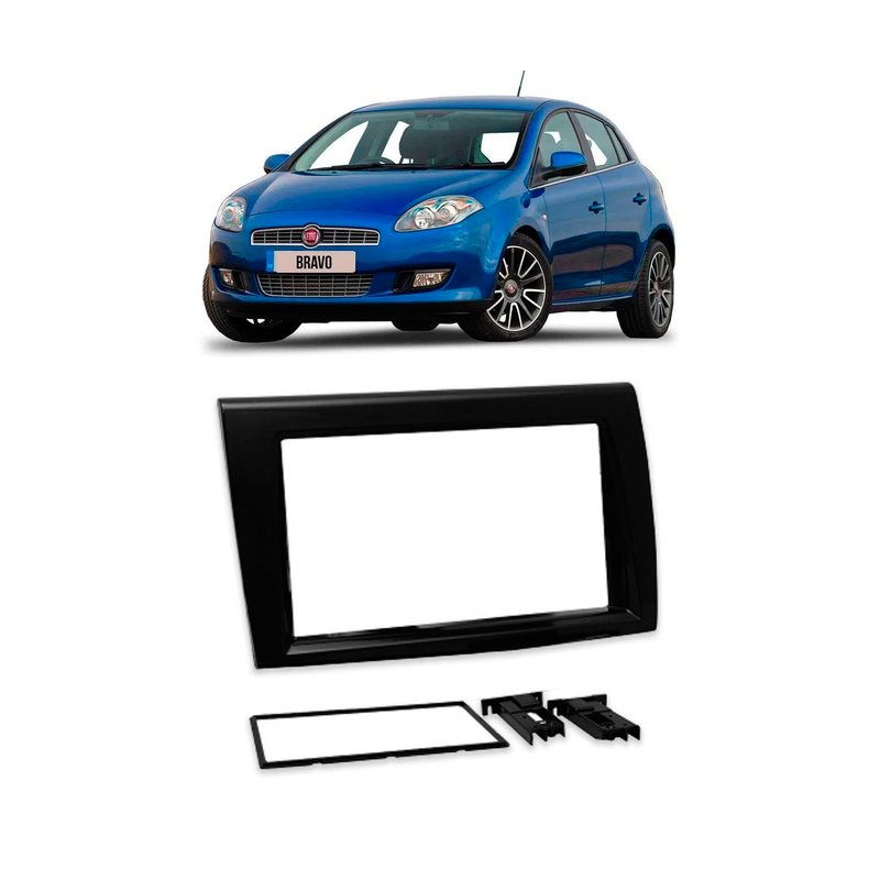 moldura 2 din fiat bravo 2011 a 2017 40192 fiamon preto
