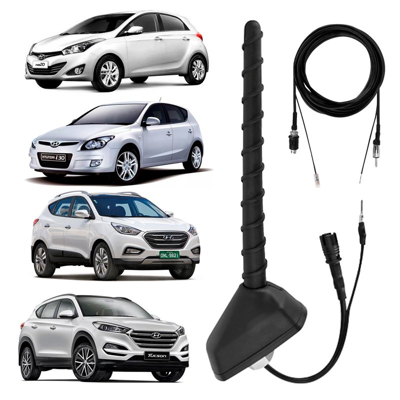 antena de teto traseira 76 hyundai hb20 i30 ix35 e tucson amplificada extensao an090 antico