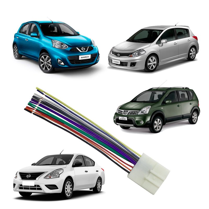chicote de ligacao de radio nissan march tiida livina versa gc 006