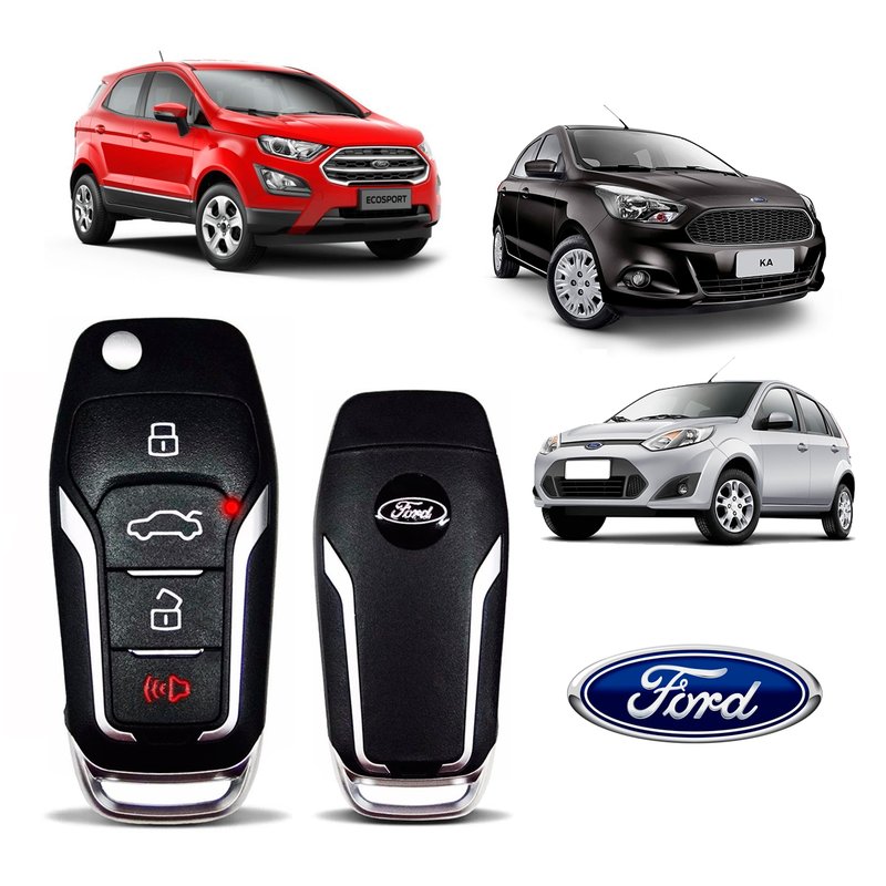 chave canivete alarme universal ford ecosport fiesta ka 4 botoes sem lamina fd501 wr