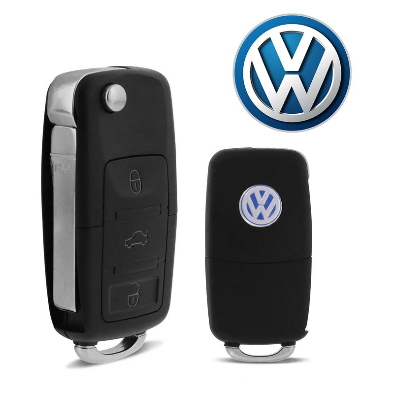 carcaca chave canivete volkswagen preta reposicao