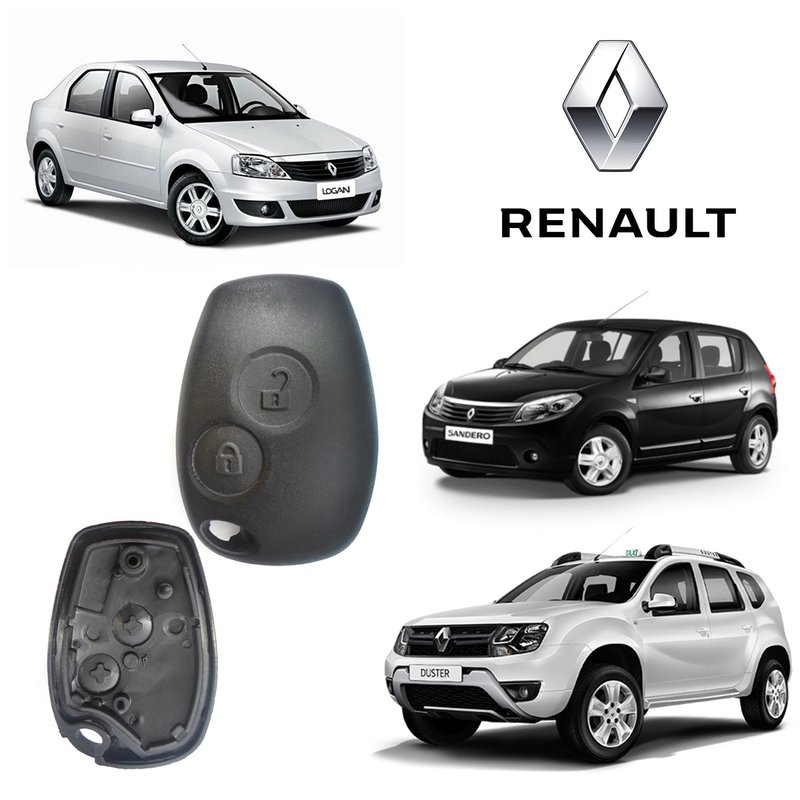 capa controle chave renault 2 botoes b s automotiva