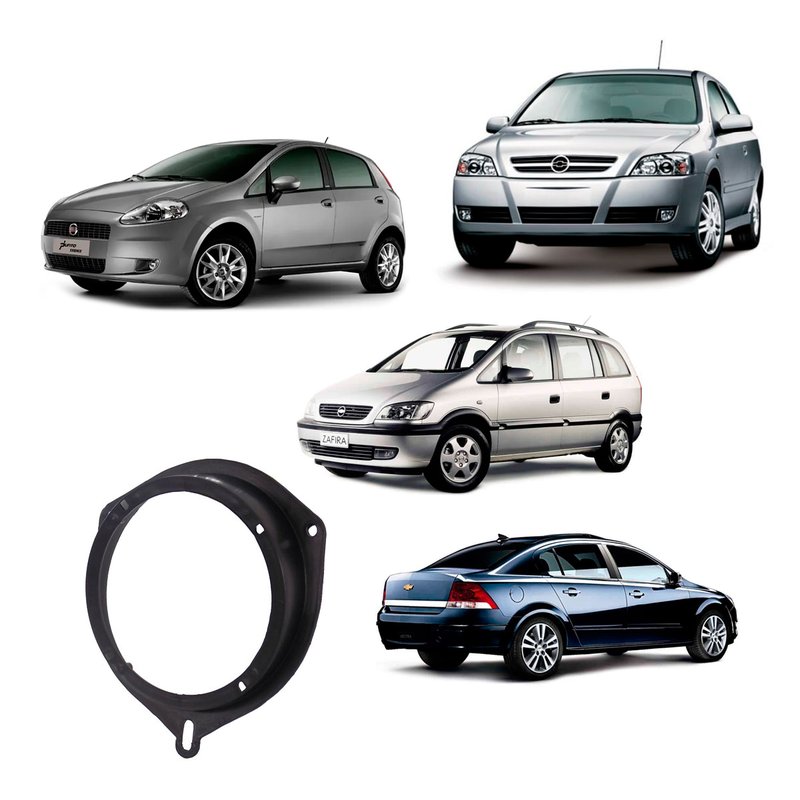 aro adaptador para alto falante 5 polegadas gm astra zafira vectra fiat punto traseiro preto