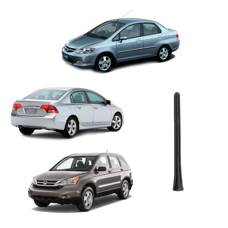 haste para antena de teto com estria honda city civic crv rosca externa