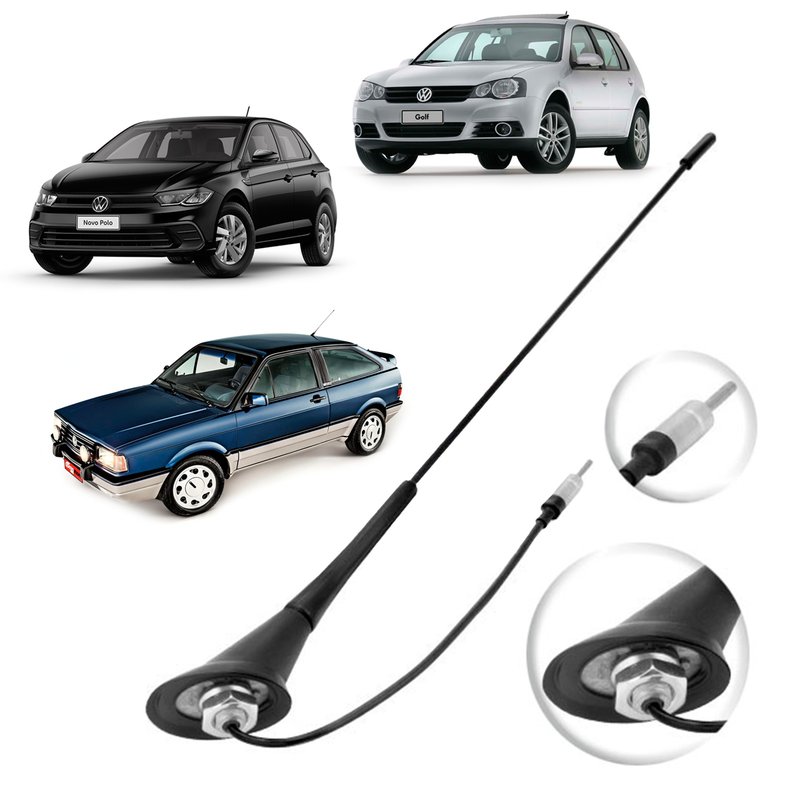 antena de teto traseira 60 plug din volkswagen gol gti golf e polo receptiva an005