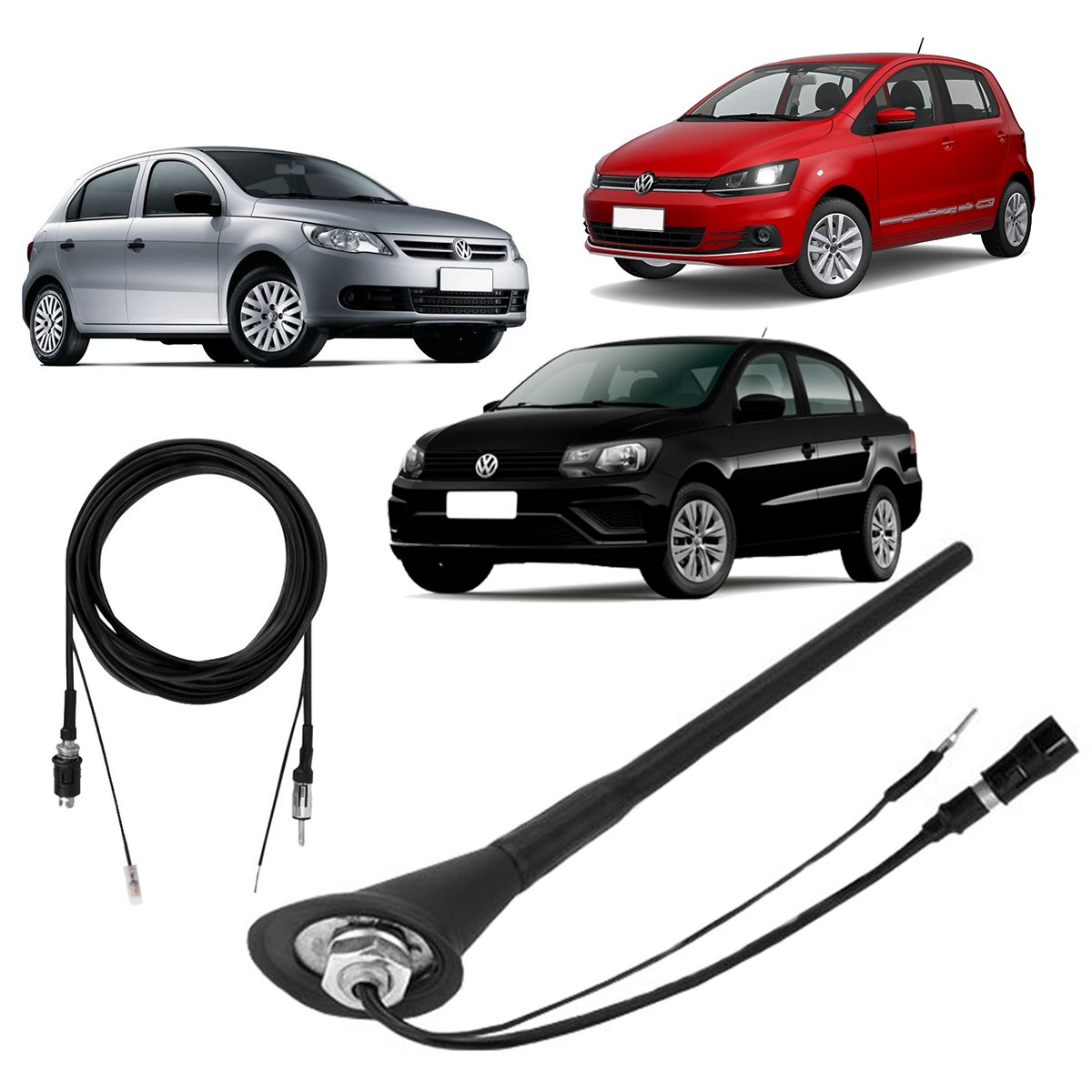 Antena de Teto + Extensão Gol G5, G6 Fox, Voyage Raku Amplificada