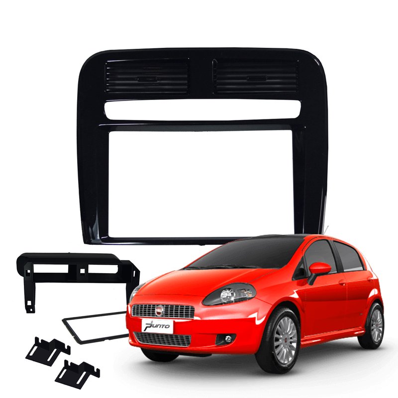 moldura 2 din painel fiat punto 2008 2012 fiamon 3331