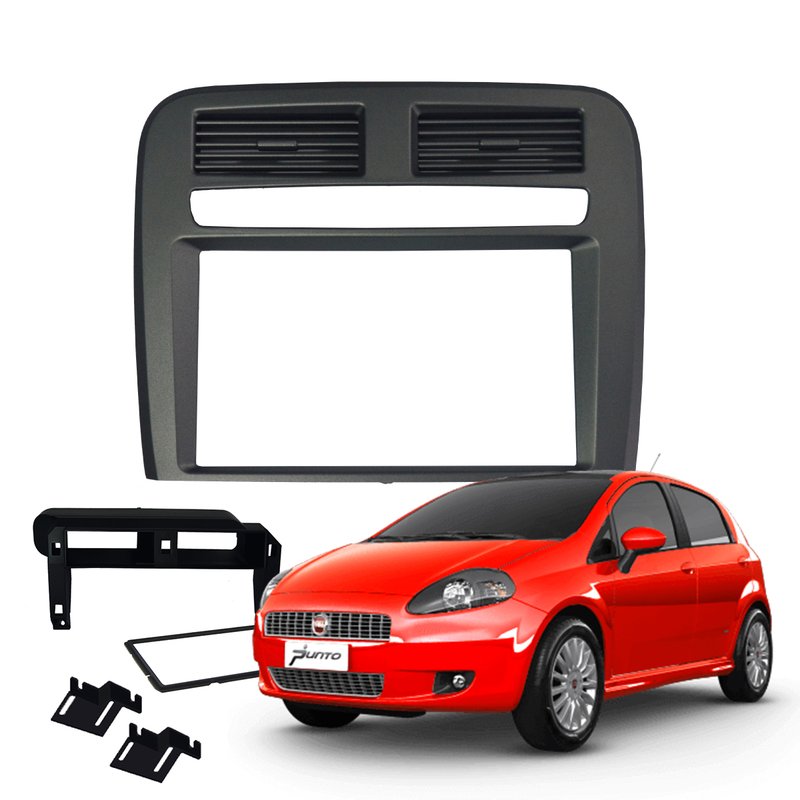 moldura 2 din painel fiat punto 2008 2012 fiamon 3332