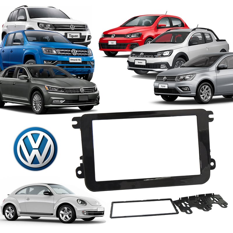 moldura 2 din jetta amarok fusca tiguan passat vw geracao 7 e 8 fiamon 2437