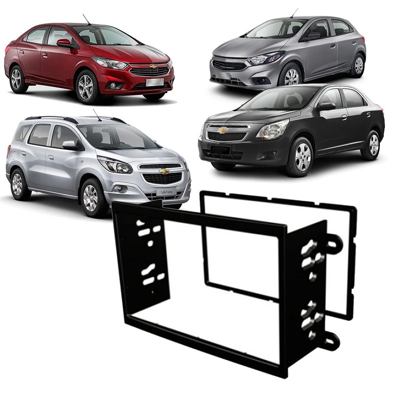 moldura 2 din gm onix novo prisma cobalt spin ap677 autoplast preto