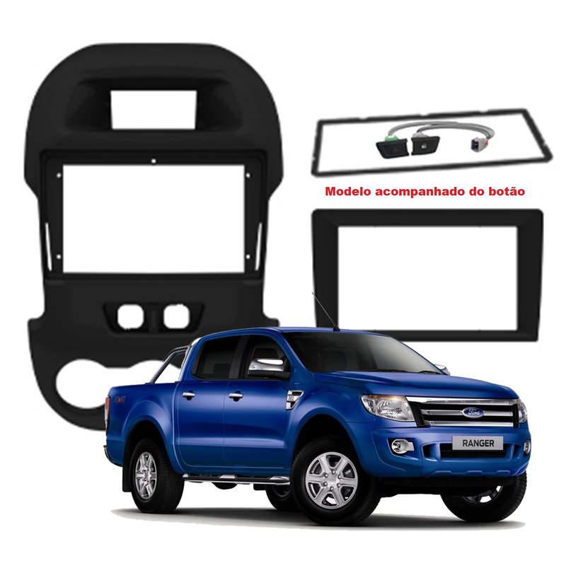 moldura painel ford ranger versao xl xls 2012 a 2015 fiamon com botao 4502 preto fosco