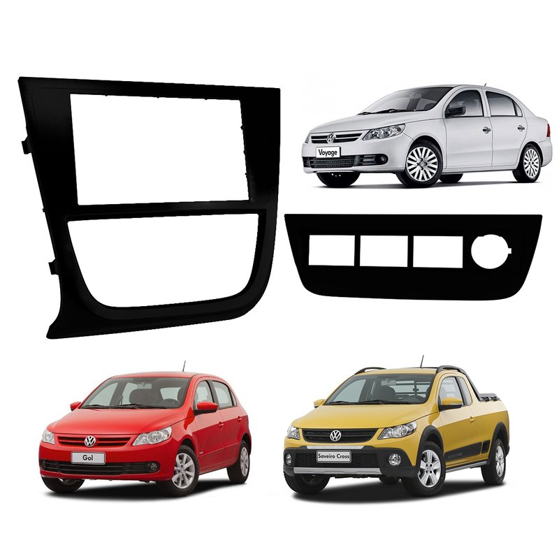 moldura 2 din painel vw gol saveiro voyage g5 aceita 4 botoes fiamon 4283