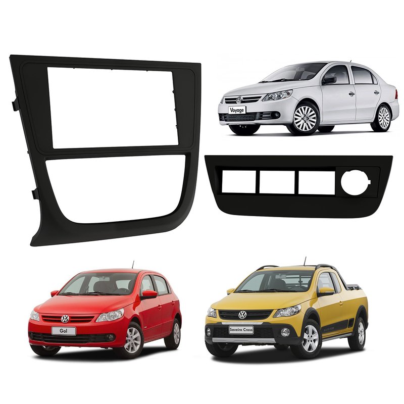 moldura 2 din painel vw gol saveiro voyage g5 aceita 4 botoes fiamon 4285