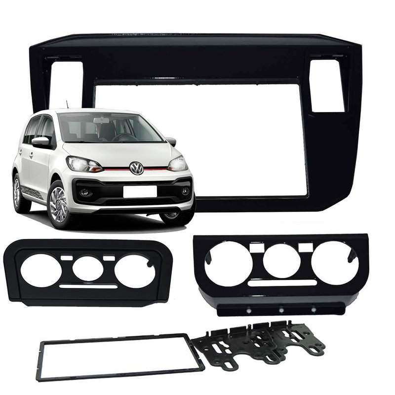 moldura 2 din painel vw up 2017 a 2020 fiamon black piano 4019
