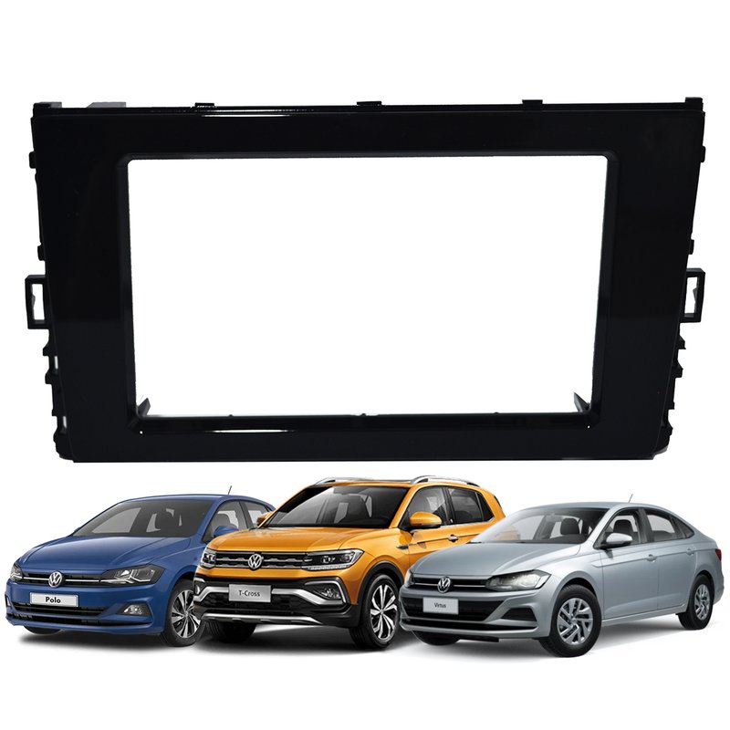 moldura 2 din painel volkswagen virtus novo polo t cross fiamon 4026