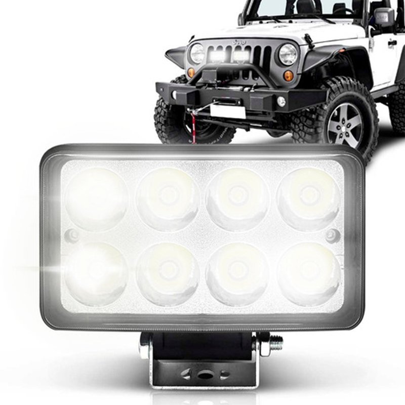 farol de trabalho retangular 8 leds 24w bivolt ip68 dni 4162
