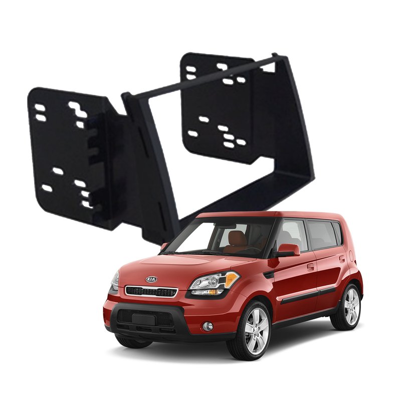 moldura 2 din com suporte lateral para kia soul todos ap513 autoplast preto