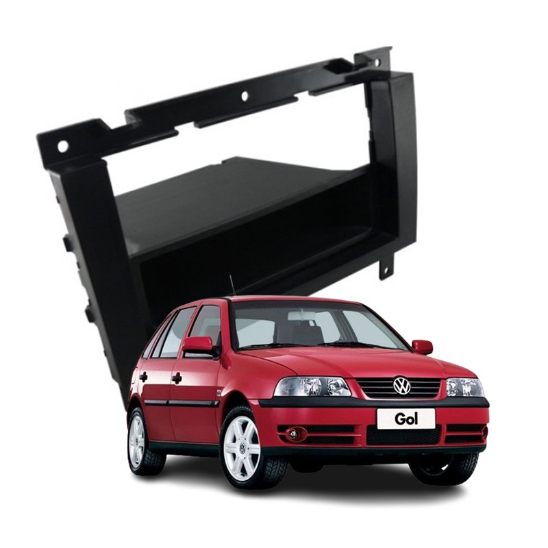 moldura 1 din gol g3 vw com porta objetos preto ap723 autoplast